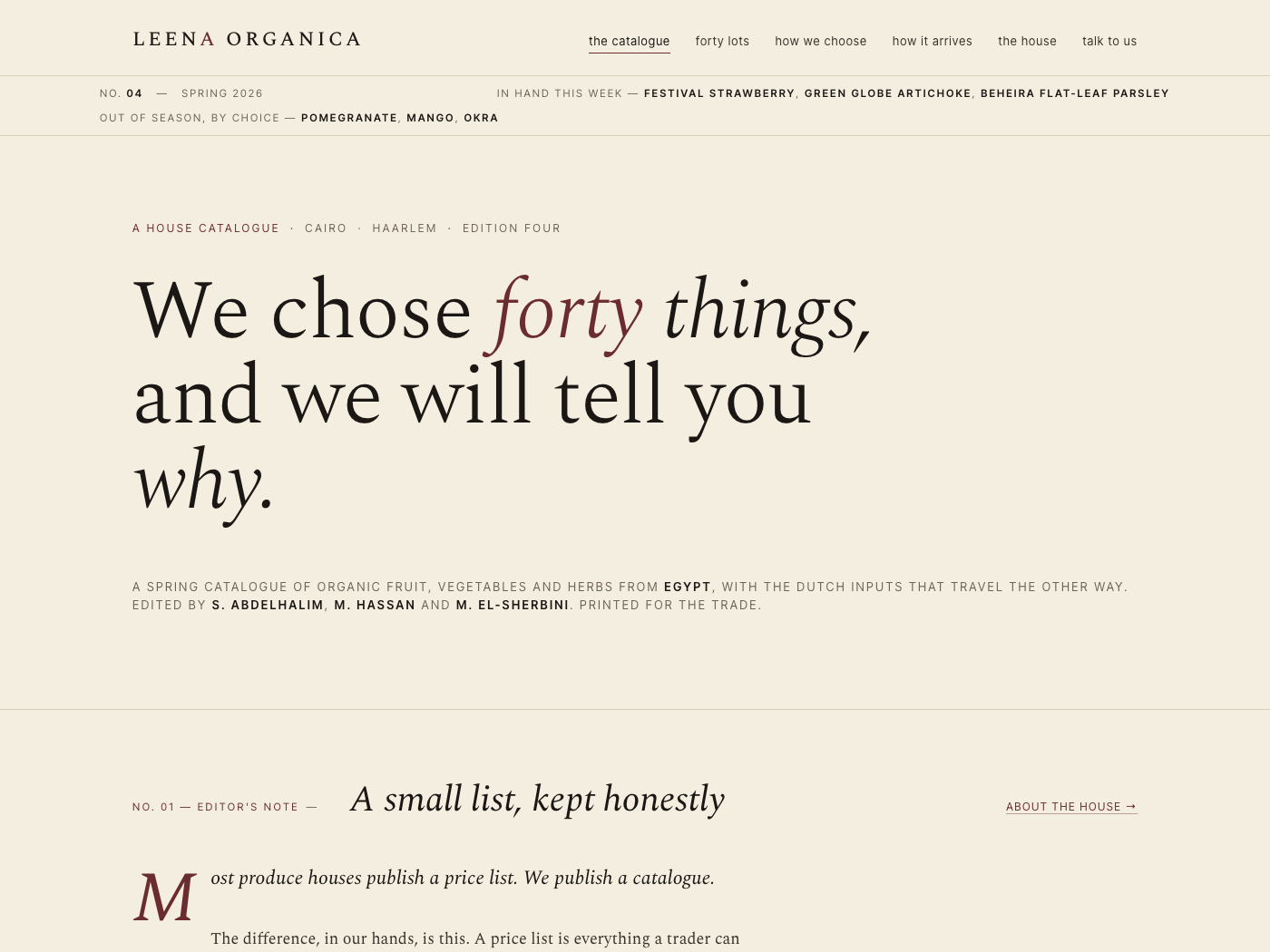 The Curator — homepage preview